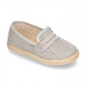 New LINEN canvas Moccasin shoes espadrille style for little kids.