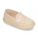 New LINEN canvas Moccasin shoes espadrille style for little kids.