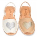 Extra soft Nappa leather Menorquina sandals with rear strap and HEART design.