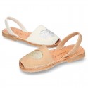 Extra soft Nappa leather Menorquina sandals with rear strap and HEART design.