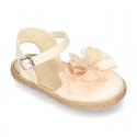 Special CEREMONY espadrille shoes with flower with petals design.