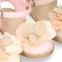 Special CEREMONY espadrille shoes with flower with petals design.