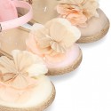 Special CEREMONY espadrille shoes with flower with petals design.