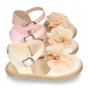 Special CEREMONY espadrille shoes with flower with petals design.