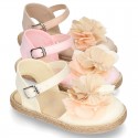 Special CEREMONY espadrille shoes with flower with petals design.