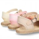 Special CEREMONY espadrille shoes with flower with petals design.