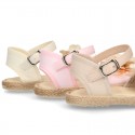 Special CEREMONY espadrille shoes with flower with petals design.