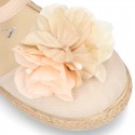 Special CEREMONY espadrille shoes with flower with petals design.