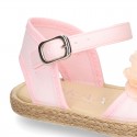 Special CEREMONY espadrille shoes with flower with petals design.