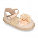 Special CEREMONY espadrille shoes with flower with petals design.