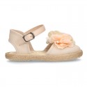 Special CEREMONY espadrille shoes with flower with petals design.