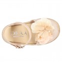 Special CEREMONY espadrille shoes with flower with petals design.