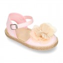 Special CEREMONY espadrille shoes with flower with petals design.