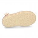 Piqué cotton canvas Dancer style espadrille shoes in Make up pink color.