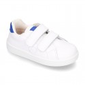 New Okaa Tennis shoes with LEATHER INSOLE and velcro strap for kids.