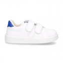 New Okaa Tennis shoes with LEATHER INSOLE and velcro strap for kids.