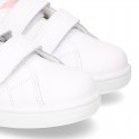 New Okaa Tennis shoes with LEATHER INSOLE and velcro strap for kids.