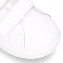 New Okaa Tennis shoes with LEATHER INSOLE and velcro strap for kids.