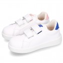 New Okaa Tennis shoes with LEATHER INSOLE and velcro strap for kids.