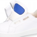 New Okaa Tennis shoes with LEATHER INSOLE and velcro strap for kids.