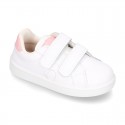 New Okaa Tennis shoes with LEATHER INSOLE and velcro strap for kids.