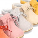 Little Baby Bear Safari boots in suede leather and seasonal colors.