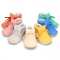 Little Baby Bear Safari boots in suede leather and seasonal colors.