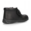 Ankle School Boot shoes laceless in washable leather.