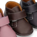 Ankle boot shoes laceless in washable leather for little kids.