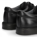 School lace up shoes in Boxcalf Nappa leather.