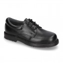 School lace up shoes in Boxcalf Nappa leather.