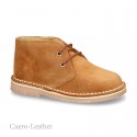 Suede Leather Safari boots with laces.