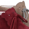 Little BEAR design safari boots in suede leather for babies.