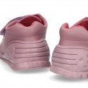 New Washable leather bootie shoes with velcro strap and reinforced toe cap and counter for first steps.