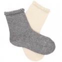 SHORT SOCKS WITH OPEN WORKED CUFFK BY CONDOR.