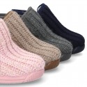 Wool knit ankle home shoes laceless.