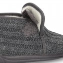 Wool knit ankle home shoes laceless.