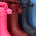 Little Rain boots with adjustable neck for babies and little kids.