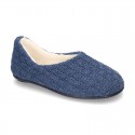 New structured wool knit closed home shoes.