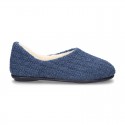 New structured wool knit closed home shoes.