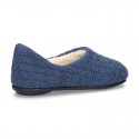 New structured wool knit closed home shoes.