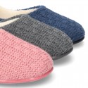 New structured wool knit closed home shoes.