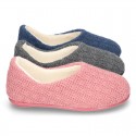 New structured wool knit closed home shoes.