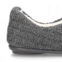 New structured wool knit closed home shoes.