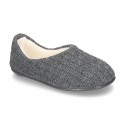 New structured wool knit closed home shoes.