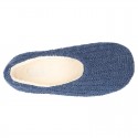 New structured wool knit closed home shoes.