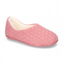 New structured wool knit closed home shoes.