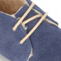 New Soft Suede leather safari boots for baby with wool knit lining.