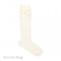 CHILDREN´S COTTON KNEE-HIGH SOCKS WITH GROSGRAIN SIDE BOW BY CONDOR.