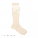 CHILDREN´S COTTON KNEE-HIGH SOCKS WITH GROSGRAIN SIDE BOW BY CONDOR.